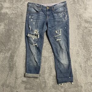 Gap 1969 Always Skinny‎ Jeans Womens Size 29/8 Denim Distressed Cuffed Raw Hem